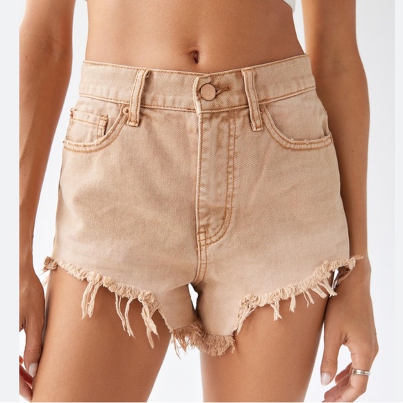 BDG Tan Denim Shorts - Picture 2 of 5